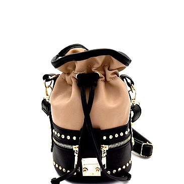 2 WAY STUDDED DRAWSTRING BUCKET
