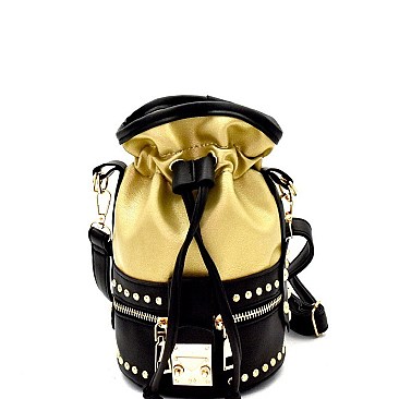2 WAY STUDDED DRAWSTRING BUCKET