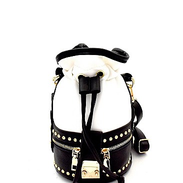 2 WAY STUDDED DRAWSTRING BUCKET