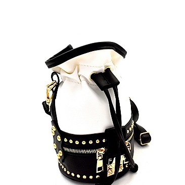 2 WAY STUDDED DRAWSTRING BUCKET