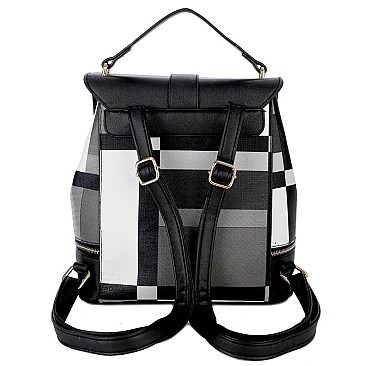 CHECKER PRINTED BACKPACK