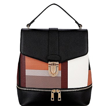 CHECKER PRINTED BACKPACK