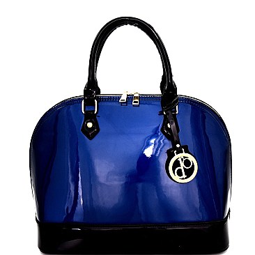 PL6282-LP Classy Patent 2-Way Dome Satchel