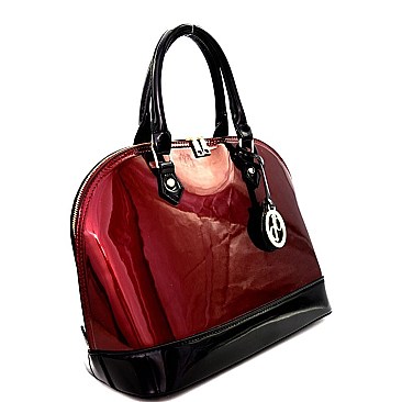 PL6282-LP Classy Patent 2-Way Dome Satchel