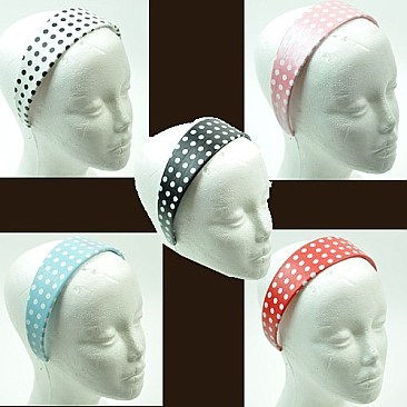 Polka Dot Hair Bands - Pack Of 12