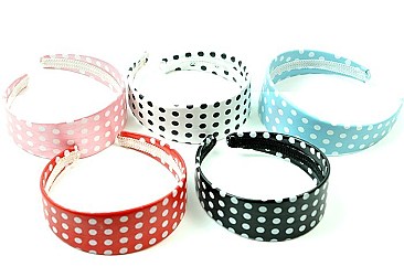 Polka Dot Hair Bands - Pack Of 12