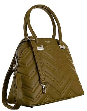 David Jones Paris Chevron Dome Satchel Handbag