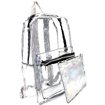PP6481-LP Transparent Clear 2 in 1 Fashion Backpack