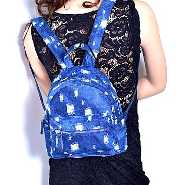 PP6521-LP Distressed Denim Fashion Backpack
