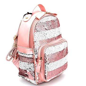 PP6543-LP Striped Sequin Fashion Backpack