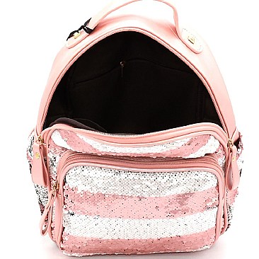 PP6543-LP Striped Sequin Fashion Backpack