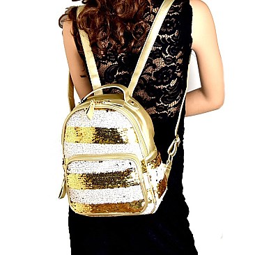 PP6543-LP Striped Sequin Fashion Backpack