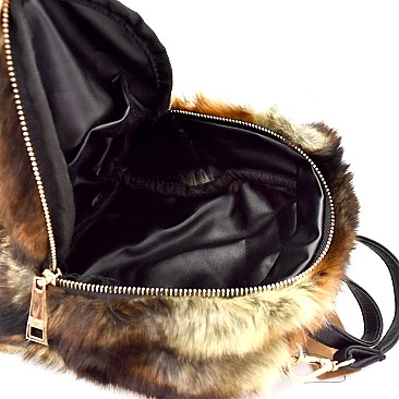 PP6602-LP Multi Color Faux-Fur Fashion Backpack