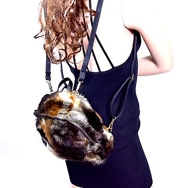 PP6602-LP Multi Color Faux-Fur Fashion Backpack