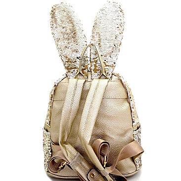 PP6605-LP Unique Bunny Ear Sequin Flashy Fashion Backpack