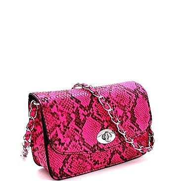 STYLISH SNAKE PRINT CROSS BODY BAG