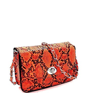 STYLISH SNAKE PRINT CROSS BODY BAG