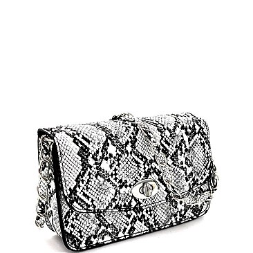 STYLISH SNAKE PRINT CROSS BODY BAG