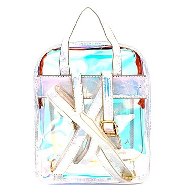 MH-PP6726 Hologram Transparent Clear Fashion Backpack Multi