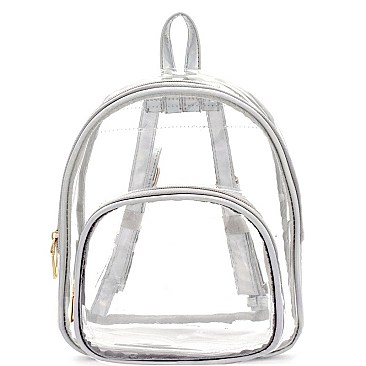 Metallic Trim Medium Clear Backpack