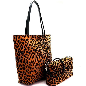 Leopard Print 2 in 1 Tall Shopper Tote MH-PP6867