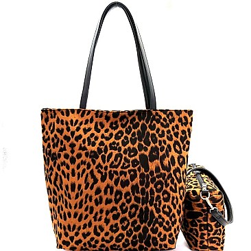 Leopard Print 2 in 1 Tall Shopper Tote MH-PP6867