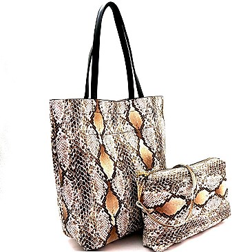 Snake Print 2 in 1 Tall Shopper Tote MH-PP6866