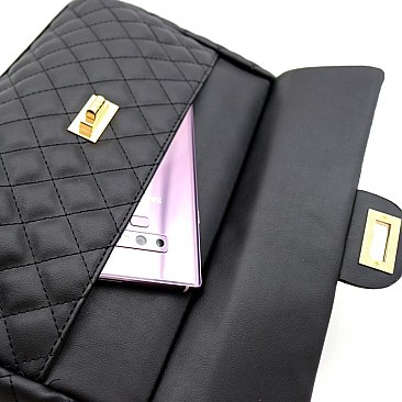 Turn-Lock Quilted Large Tote