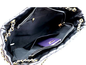 Turn-Lock Quilted Large Tote