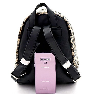 Leopard Print Sequin Backpack