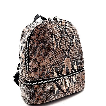 Snake Print Sequin Backpack