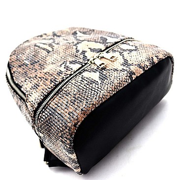 Snake Print Sequin Backpack