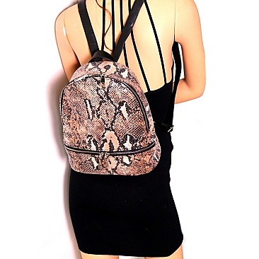 Snake Print Sequin Backpack
