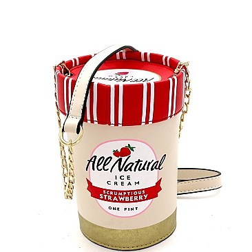 NOVELTY STRAWBERRY ICE CREAM CROSS BODY