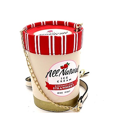 NOVELTY STRAWBERRY ICE CREAM CROSS BODY