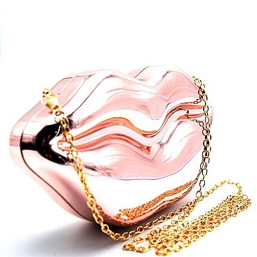 GLOSSY LIP CLUTCH CROSS BODY