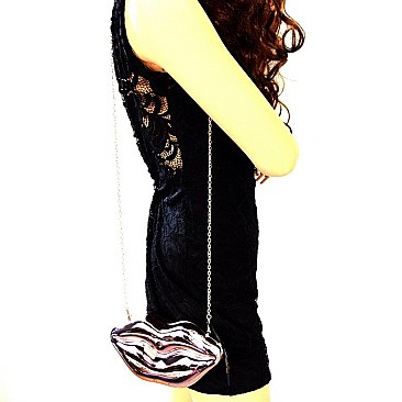 GLOSSY LIP CLUTCH CROSS BODY