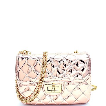 PPC5197-LP Quilted Metallic Evening Cross Body