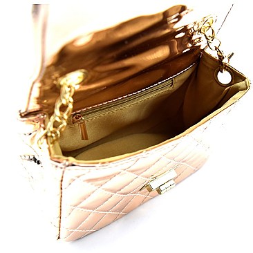 PPC5197-LP Quilted Metallic Evening Cross Body