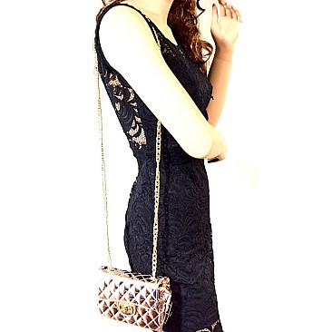 PPC5197-LP Quilted Metallic Evening Cross Body