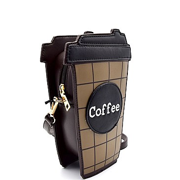 PPC5235-LP Coffee cut theme Novelty Cross Body