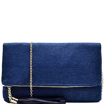 PPC5273-LP Denim Fold-over Clutch