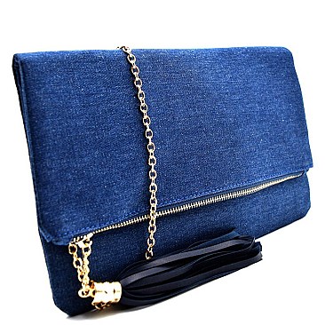 PPC5273-LP Denim Fold-over Clutch