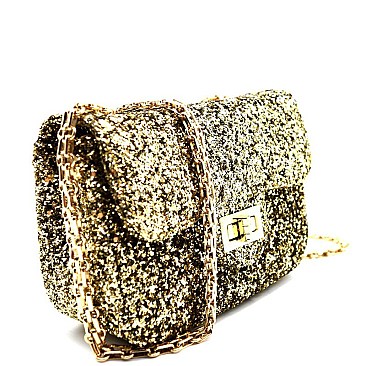 PPC5339-LP Glittery Turn-lock Dressy Cross Body