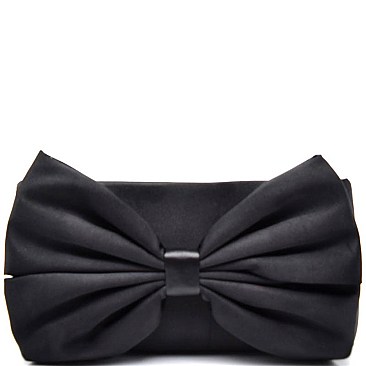 PPC5365-LP Large Bow-tie Accent Satin Clutch