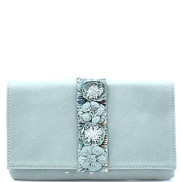 PPC5507-LP 3D Flower Accent Clutch Cross Body