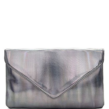 PPC5604-LP Iridescent Metallic Envelope Clutch