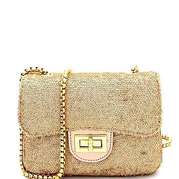 PPC5621-LP  Allover Sequin Embellished Small Shoulder Bag