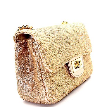 PPC5621-LP  Allover Sequin Embellished Small Shoulder Bag