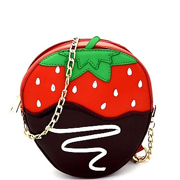 PPC5624-LP Chocolate Dipped Strawberry Theme Novelty Cross Body